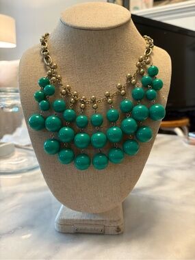 Stella & Dot Teal Bubble Bib Necklace